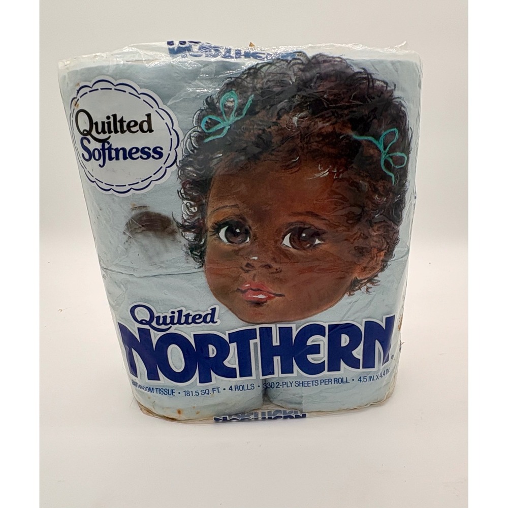 Vintage Quilted Northern Toilet Paper 4 Pack Blue 2 Ply Bathroom Tissue Prop